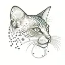 cat colored small size tattoo design idea