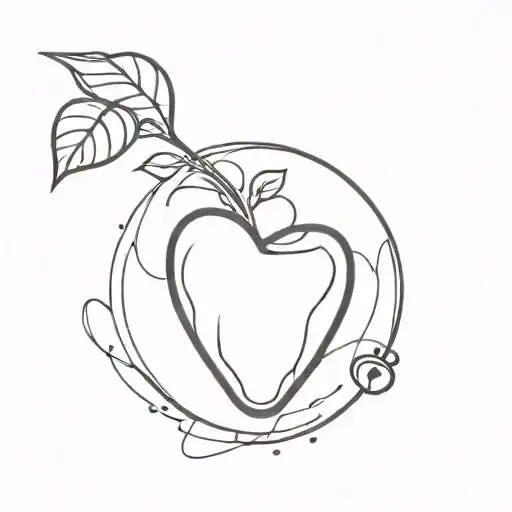 human heart and coffee bean tattoo design idea
