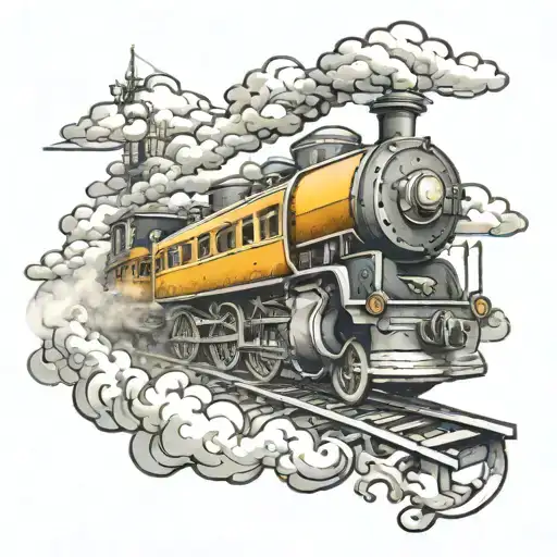 Small moving train tattoo tattoo design idea