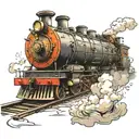 Small moving train tattoo design idea
