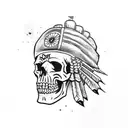 skull soldier full with gun in hand and Indian flag tattoo design idea