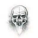 skull soldier with gun in hand and Indian flag tattoo design idea
