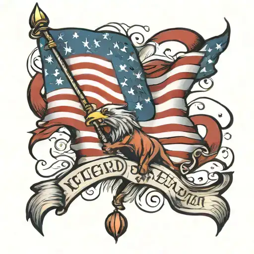 patriotic American flag tattoo design idea