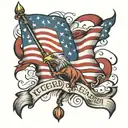 patriotic American flag tattoo design idea