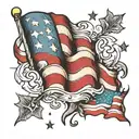 patriotic American flag tattoo design idea