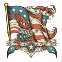 patriotic American flag tattoo design idea