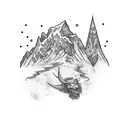 scotland topography tattoo design idea