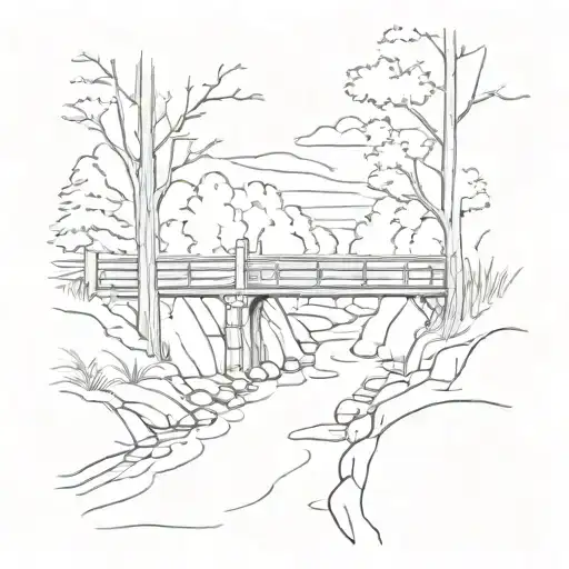 Passed Alger Brook Road, I'm over the bridge A minute from home but I feel so far from it tattoo design idea