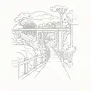 Passed Alger Brook Road, I'm over the bridge A minute from home but I feel so far from it tattoo design idea