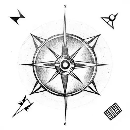 arrow with a traveler compass tattoo design idea