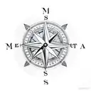 mountain compass tattoo design idea