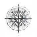 mountain compass tattoo design idea