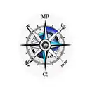 mountain compass tattoo design idea