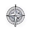 mountain compass tattoo design idea