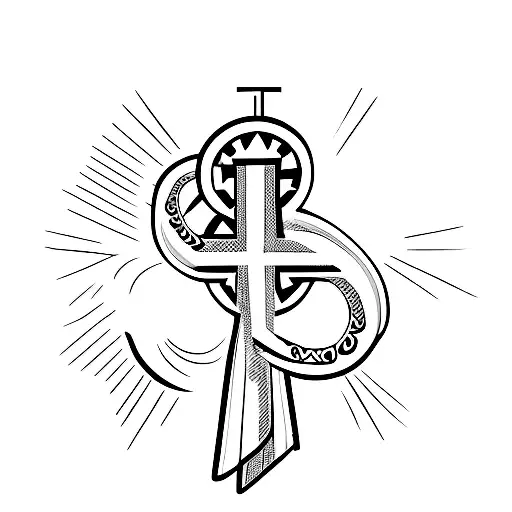 pigeon with cross tattoo design idea