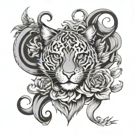 leon con filhas  tattoo design idea