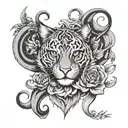 leon con filhas  tattoo design idea