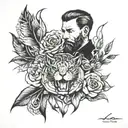 leon con filhas  tattoo design idea
