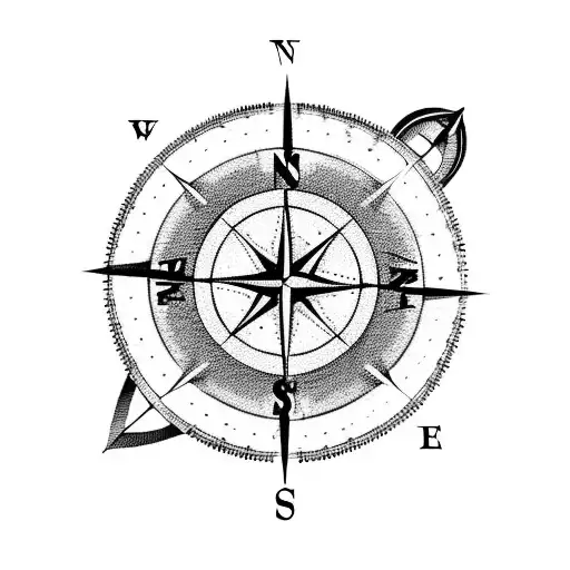 Compass tattoo design idea