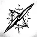 Compass tattoo design idea