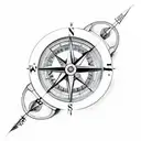 Compass tattoo design idea