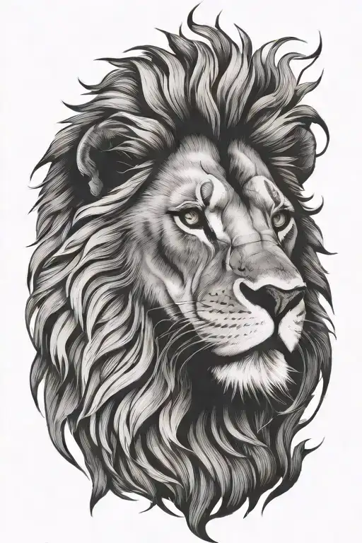 lion face with scars   tattoo design idea