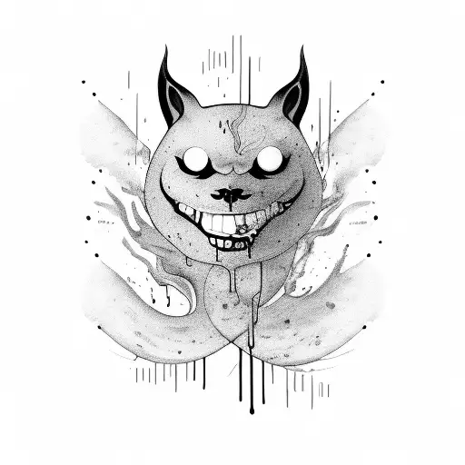 write the sentence in a line with normal font"feels good to be insane" but from at the end it drips out and fades tattoo design idea