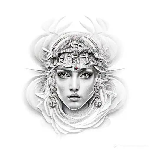 greek godess of music tattoo design idea