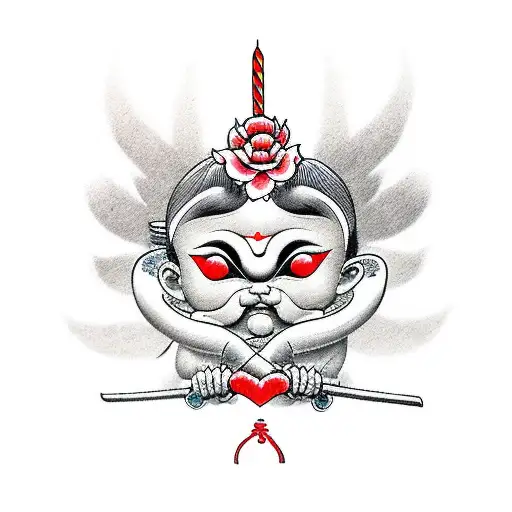 cupid tattoo design idea