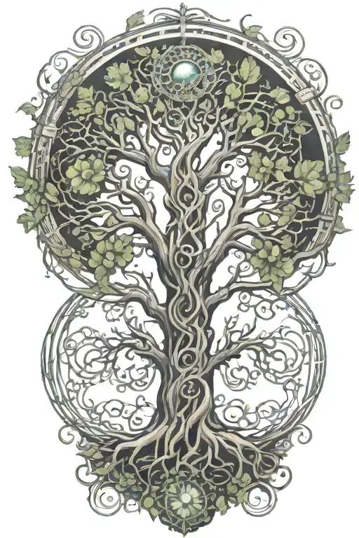 tree of life intertwined tattoo design idea