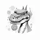 my little ponny with a trex tattoo design idea