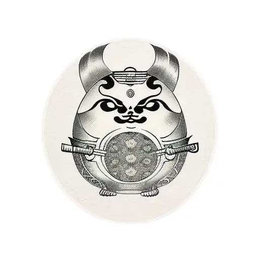 Daruma doll tattoo design idea