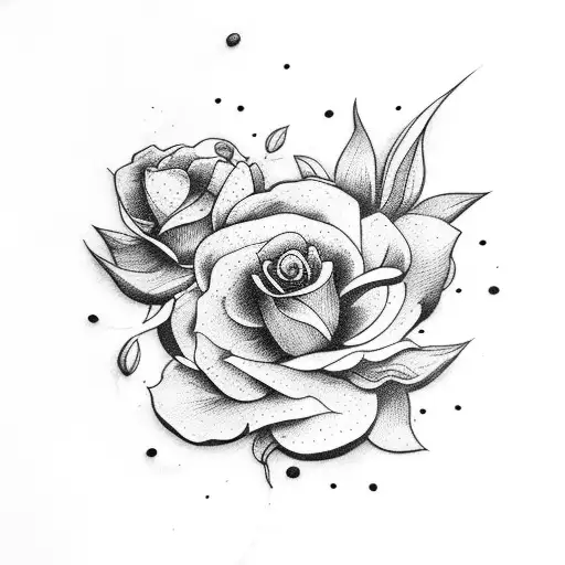 ramo de flores com borboleta tattoo design idea