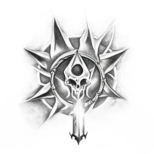 A hauntingly beautiful gothic iron claw holding a spellbook, with dark energy emanating from it. tattoo design idea