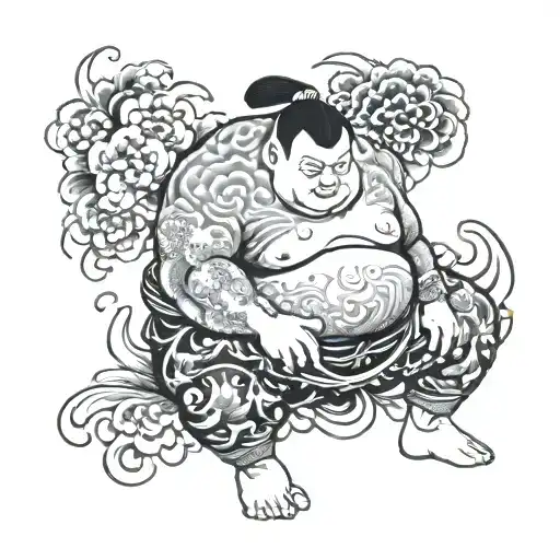 sumo wrestler tattoo design idea