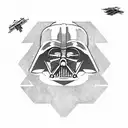 darth vader ship chasing anakin skywalker's ship tattoo design idea