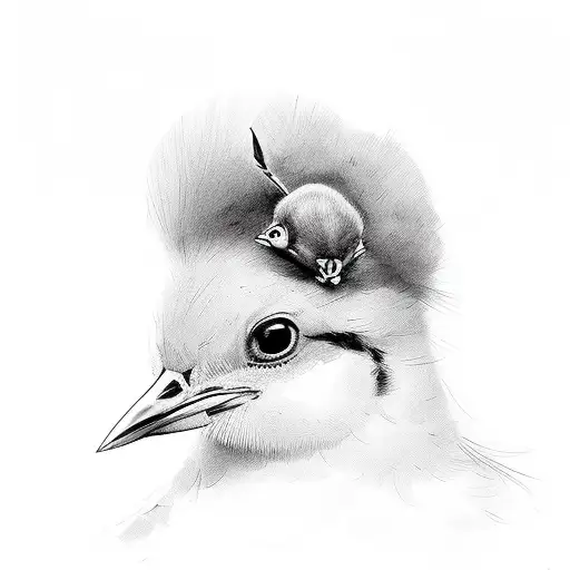 little chick tattoo design idea