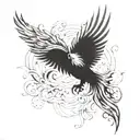 A powerful phoenix rising from the ashes, symbolizing strength and resilience in your journey of sobriety tattoo design idea