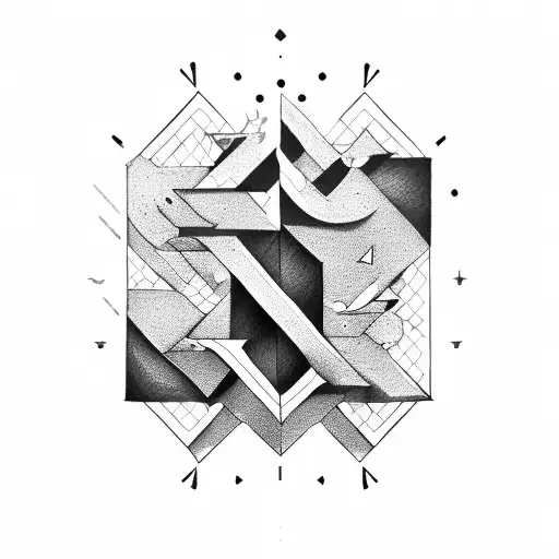 mix alphabet m,n,s tattoo design idea