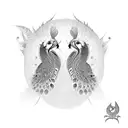 sudarshan name with peacocks  tattoo design idea