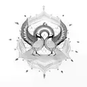 sudarshan name with peacocks  tattoo design idea