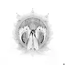 sudarshan name with peacocks  tattoo design idea