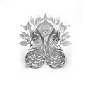 sudarshan name with peacocks  tattoo design idea