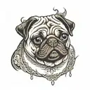 pug dog tattoo design idea