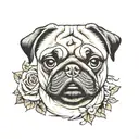 pug dog tattoo design idea