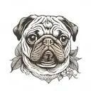 pug dog tattoo design idea