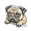 pug dog tattoo design idea