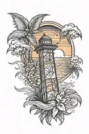 Miami Beach sunset tattoo design idea