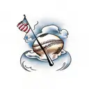 old baseball field in the distance  tattoo design idea