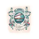 old baseball field in the distance  tattoo design idea